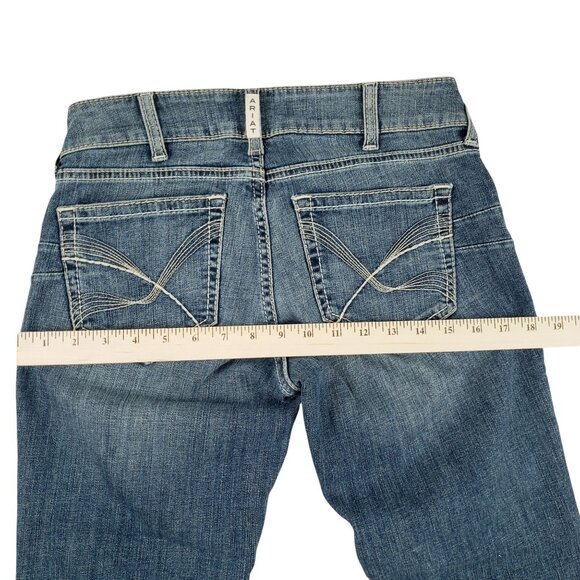 Ariat Jeans Women's Size 28L Real Denim Mid Rise Straight Thick Stitch Stretch - Picture 8 of 11